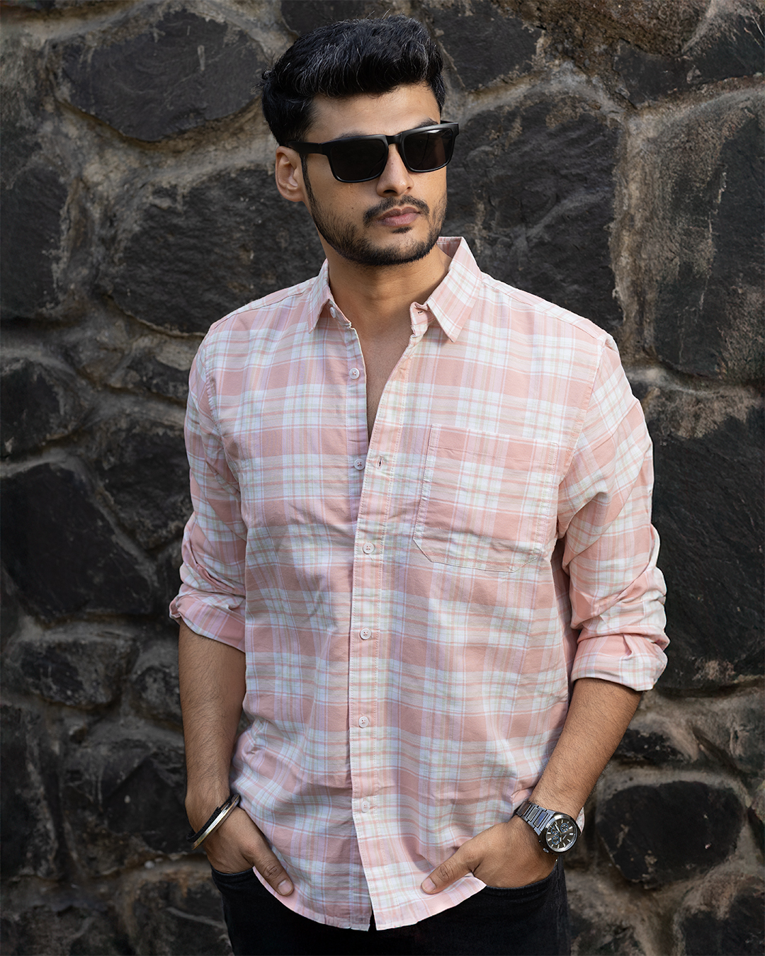 Checks Shirt - Pink Checks, M/40